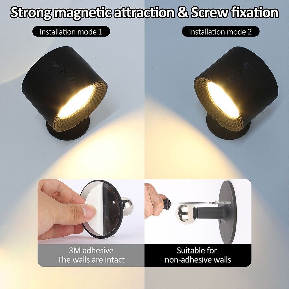 LED Wall Rechargeable Battery Reading Lights Wall Light Sconce Lamp Wall Mounted