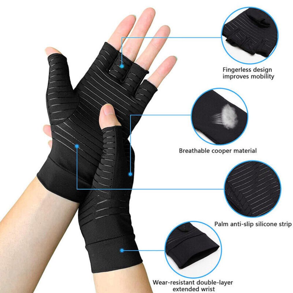 Pain Relief Compression Copper Arthritis Gloves Hand Wrist Brace Finger Support