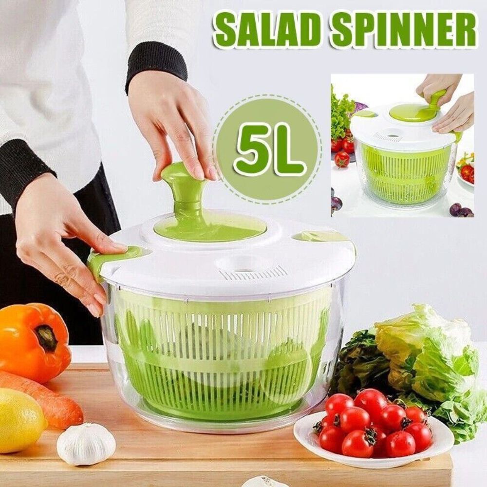 Salad Spinner Vegetable Serving Bowl Container Lettuce Salad Leaves Washer Dryer