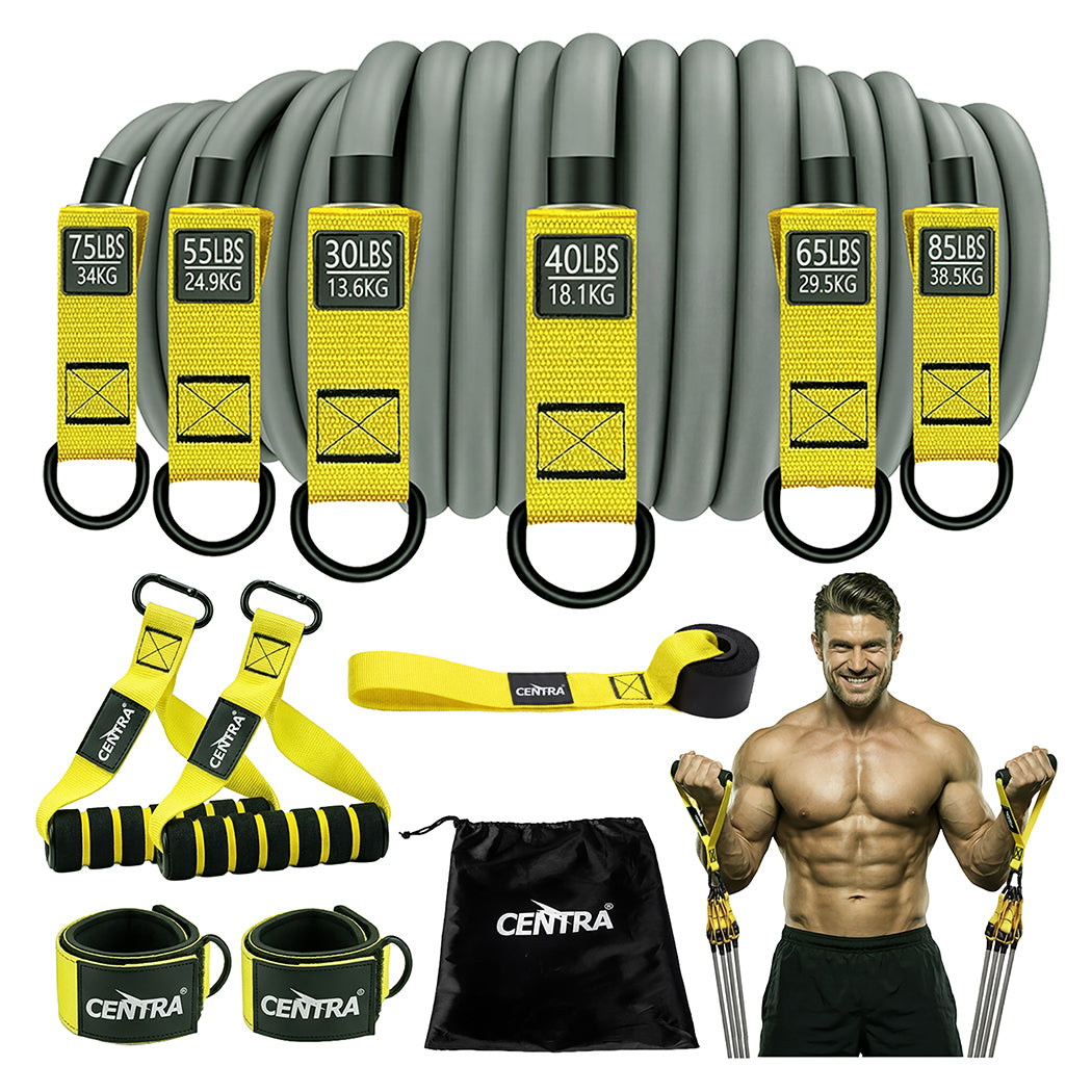 Centra 12 Pcs Resistance Bands Set Heavy Duty Workout Bands Strength Training-2050059020710055936