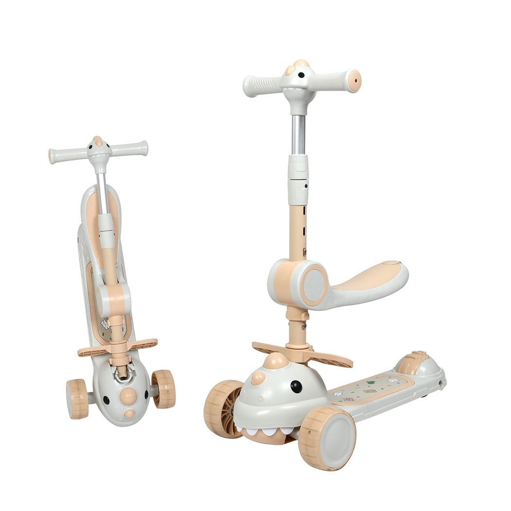 BoPeep Foldable Kids Scooter Flip-able Seat Beige-2065254404998696960