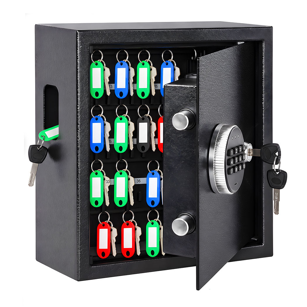 Levede Key Safe Lock Box Large 67 Hook Carbon Steel Cabinet With LED Black-2109799599399702529