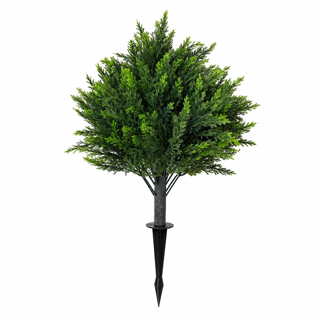 Lambu Artificial Cedar Topiary Balls Set of 2 Ground Spike Patio Garden Green-2109799601123561473