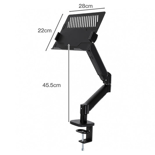 Levede Monitor Arm Tray Mount Laptop Stand Adjustable Rotating for Desk Black-2100035032356884482