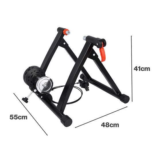 Magnetic indoor bike trainer stand with 6 resistance levels