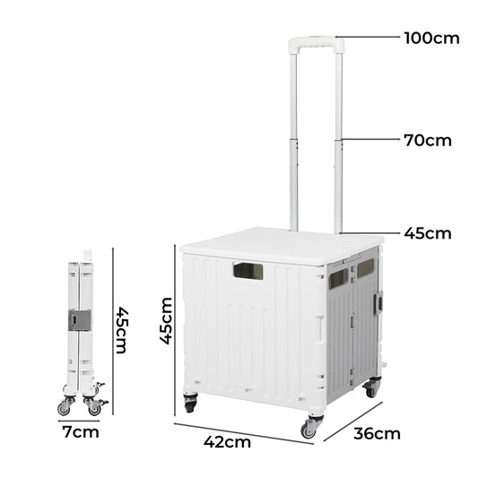 Folding Shopping Trolley Cart Portable Beige-2006733034015035394