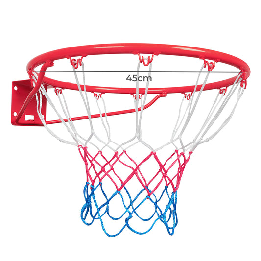 Basketball ring, hoop and net set with backboard for outdoor play