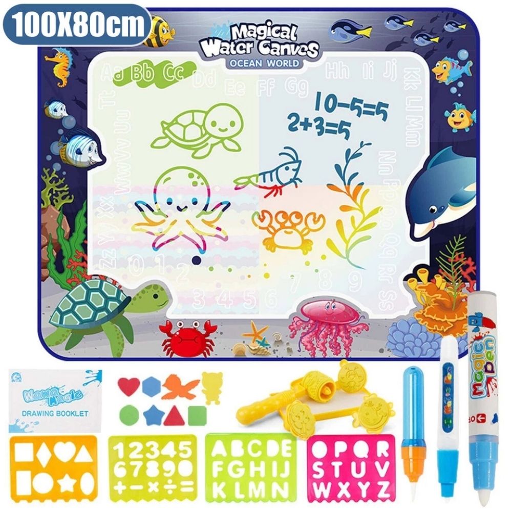 Kids Magic Water Drawing Large Mat Aqua Doodle Writing Mat Painting Board Toy - view 14
