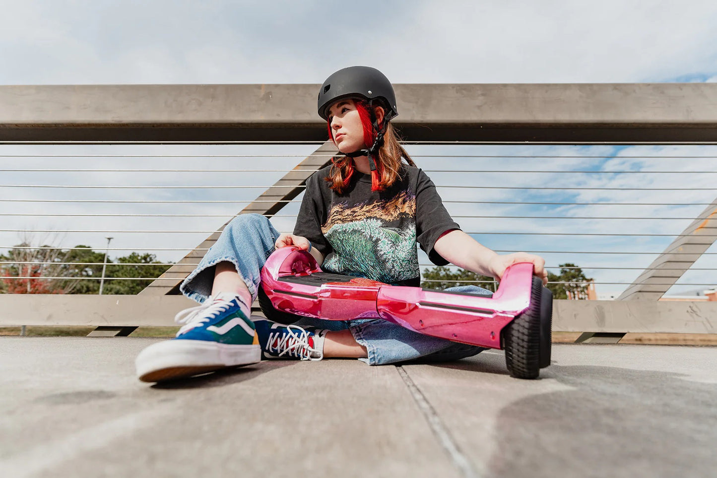 6.5inch Wheel Electric Self Balancing Hoverboard with LED Lights & Bluetooth Speakers - Blue Starry Sky
