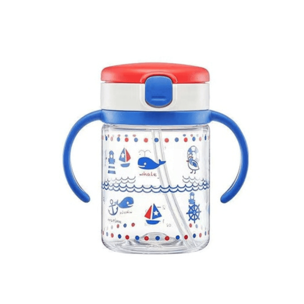 Richell - Aqulea Clear Straw Bottle Mug 200ml Blue Ocean-2006733336256581632