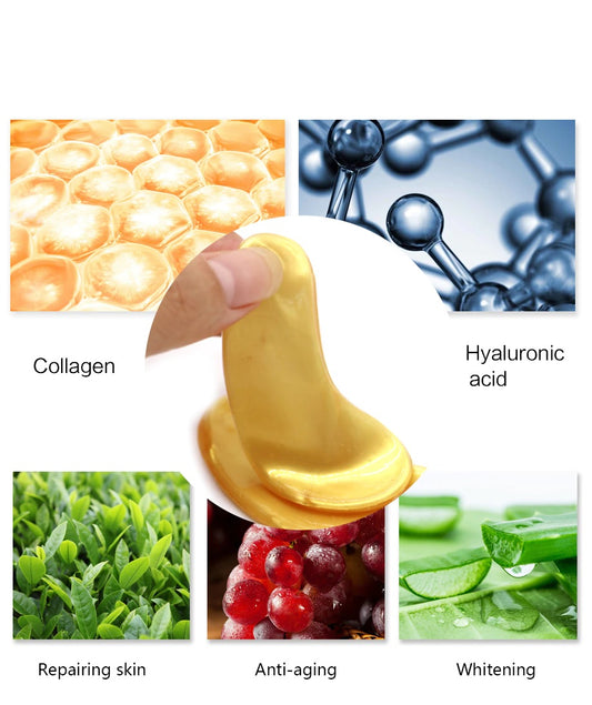 Pink Collagen Under Eye Patches Hyaluronic Acid Anti Ageing Vitamin C