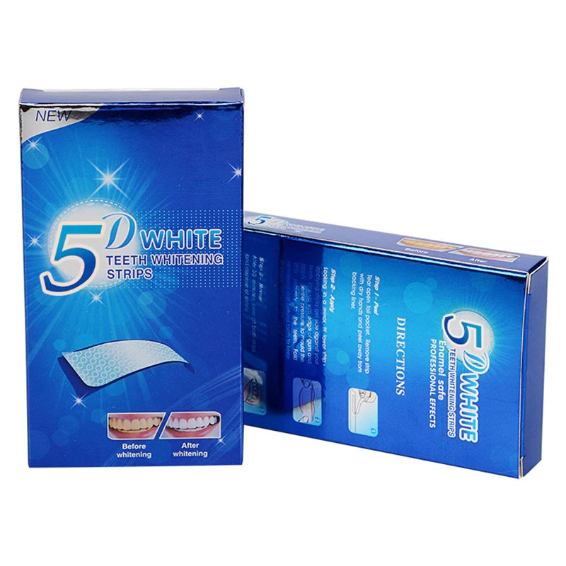 5D TEETH WHITENING STRIPS PRO SAFE WHITE TOOTH CLEAN GEL BLEACH DENTAL STRENGTH