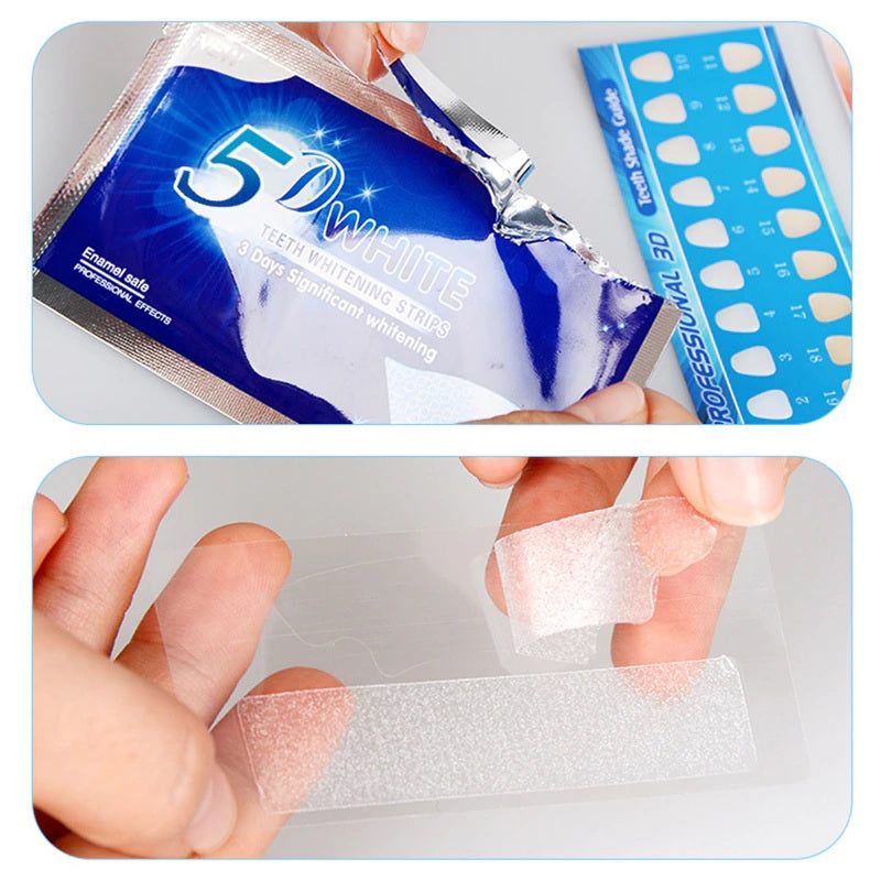 5D TEETH WHITENING STRIPS PRO SAFE WHITE TOOTH CLEAN GEL BLEACH DENTAL STRENGTH