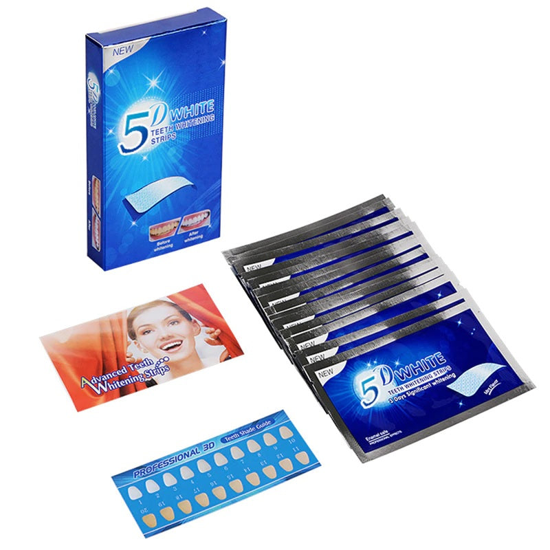5D TEETH WHITENING STRIPS PRO SAFE WHITE TOOTH CLEAN GEL BLEACH DENTAL STRENGTH