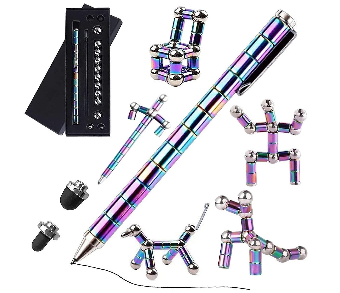Modular Magnetic Magic Fidget Polar Pen Box Set - Neutral Stress Relief