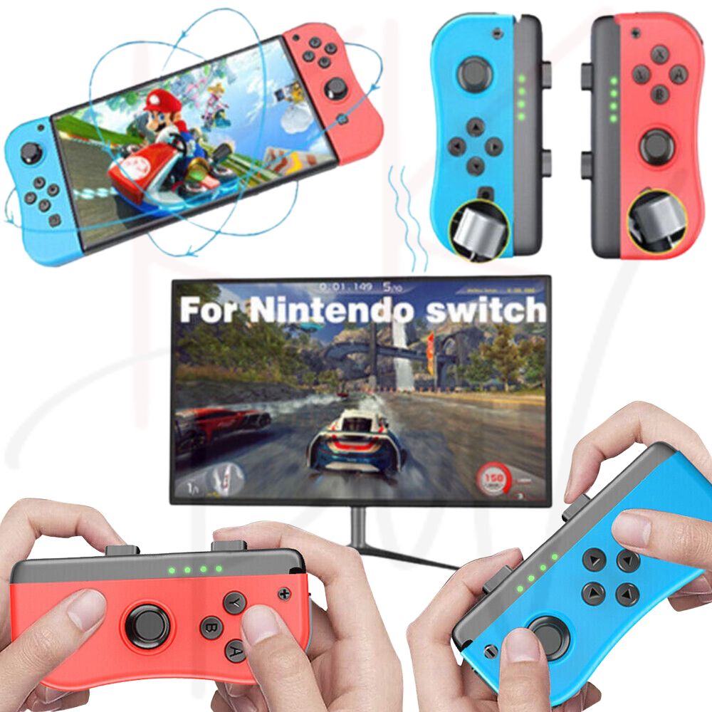 Wireless Controller Gamepad For Nintendo Switch Joy Con Left + Right - Purple&Blue Gradient + Wrist Strap