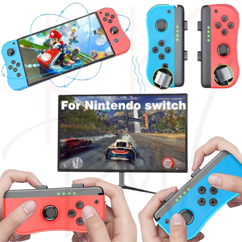 Wireless Controller Gamepad For Nintendo Switch Joy Con Left + Right - Red Mario + Wrist Strap