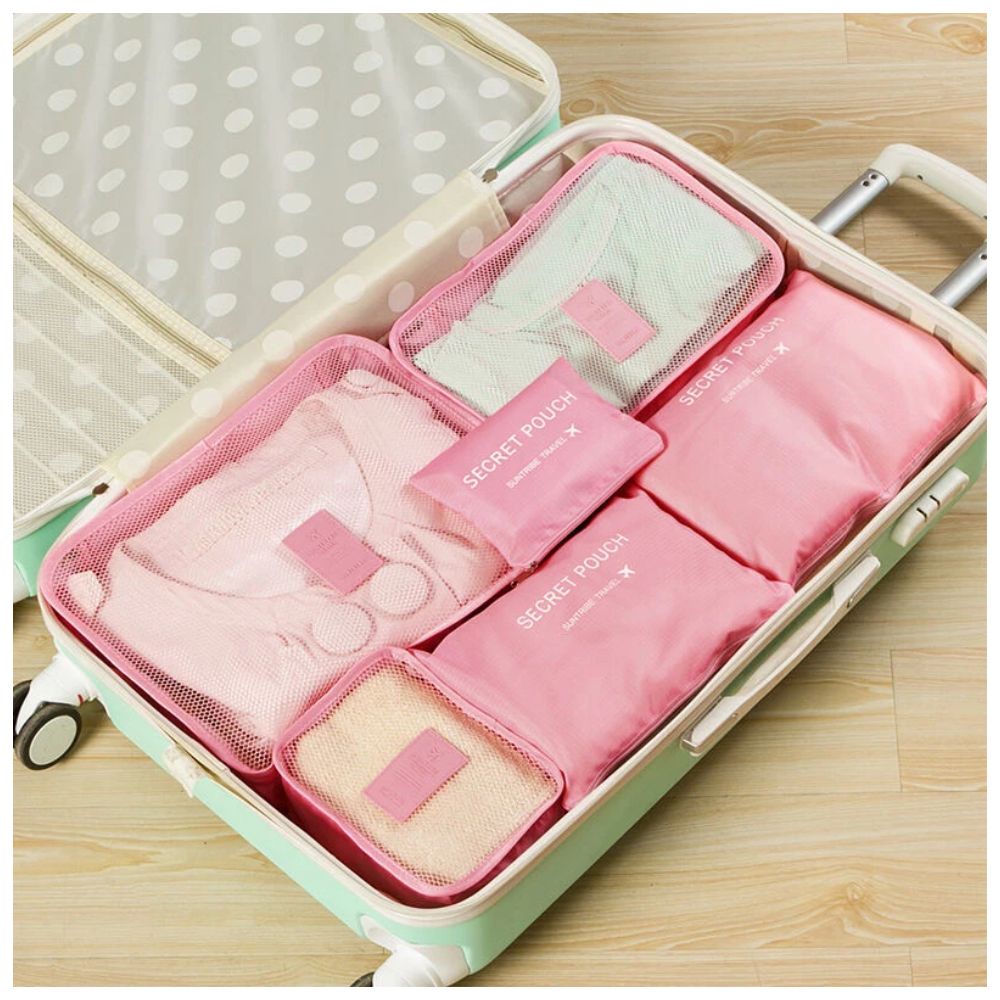 6PCS Travel Luggage Suitcase Organiser Packing Cubes Set Bags Pouches