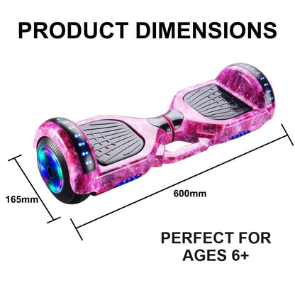 6.5inch Wheel Electric Self Balancing Hoverboard with LED Lights & Bluetooth Speakers -  Red Flame