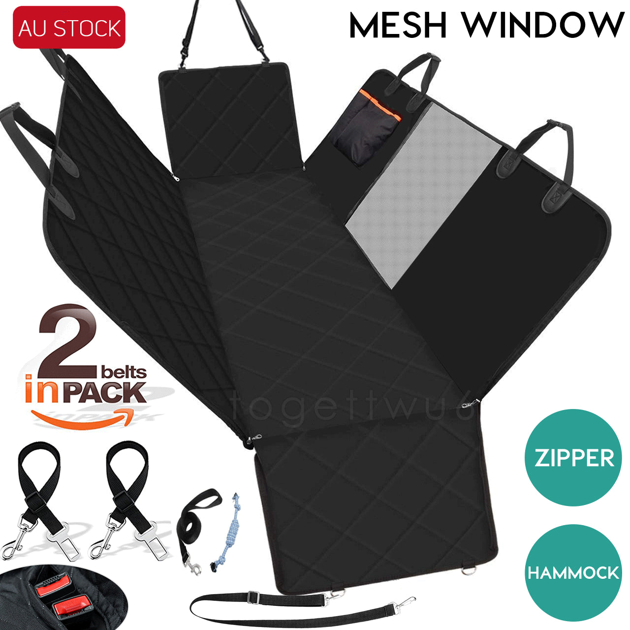 Premium Waterproof Pet Car Seat Cover Hammock - Non-Slip Protector for Dogs and Cats