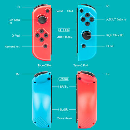 Wireless Controller Gamepad For Nintendo Switch Joy Con Left + Right - Monster Hunter + Wrist Strap