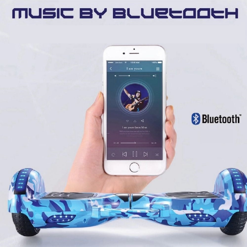 6.5inch Wheel Electric Self Balancing Hoverboard with LED Lights & Bluetooth Speakers -  Blue Phoenix Tail