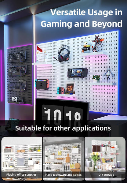 CARLA HOME Pegboard Wall Organizer Kit with 6 Modular Pegboards & 21 Accessories for Kitchen, Office, Gaming & Craft Storage-2050057502606888967