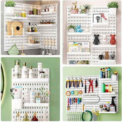 CARLA HOME Pegboard Wall Organizer Kit with 3 Modular Panels & 17 Accessories for Office, Gaming & Craft Storage-2050057502783049731