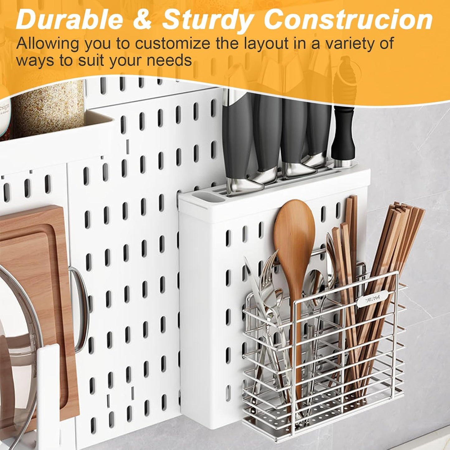 CARLA HOME Pegboard Wall Organizer Kit with 3 Modular Panels & 17 Accessories for Office, Gaming & Craft Storage-2050057502783049733