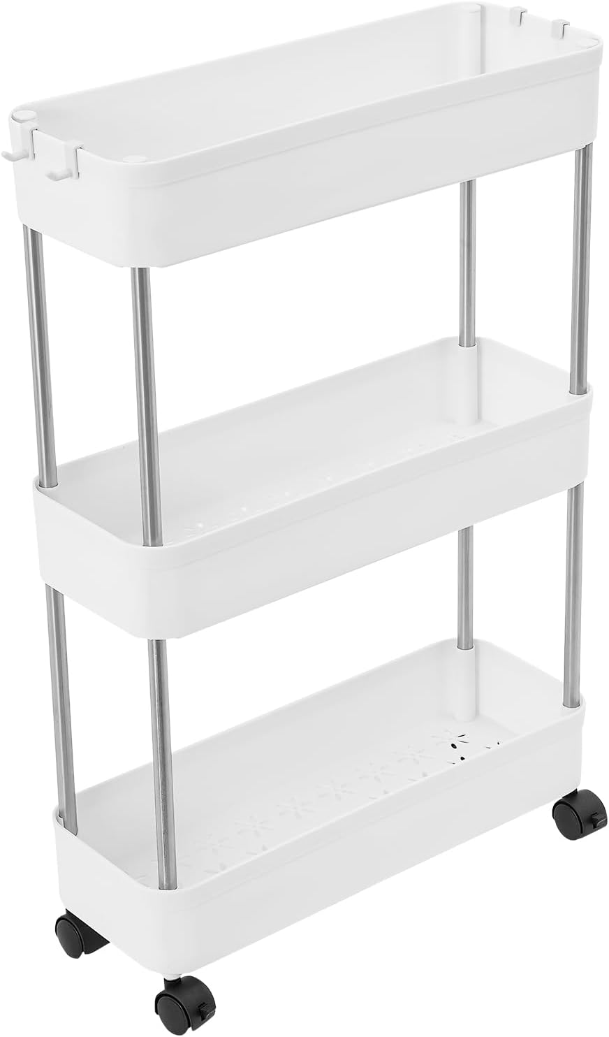 CARLA HOME Slim Storage Cart Organizer Trolley with Wheels for Kitchen, Bathroom, Laundry & Narrow Spaces (3 tier)-2050057504540463111