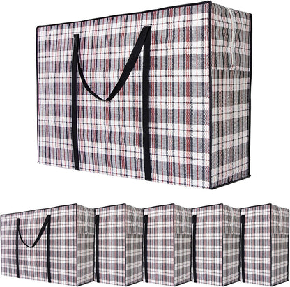 CARLA HOME 6 Pack Large Moving Storage Bags with Zipper & Handles for Clothes, Bedding, Blankets, Dorm & Travel (80x55x25cm)-2050057507983986688