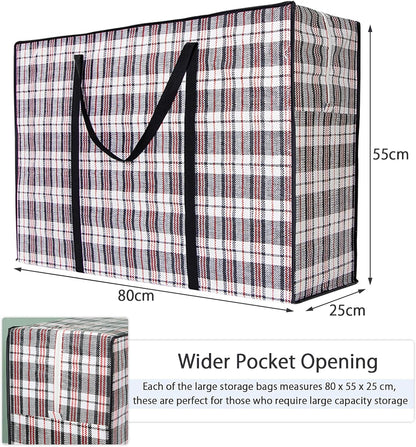 CARLA HOME 6 Pack Large Moving Storage Bags with Zipper & Handles for Clothes, Bedding, Blankets, Dorm & Travel (80x55x25cm)-2050057507983986690