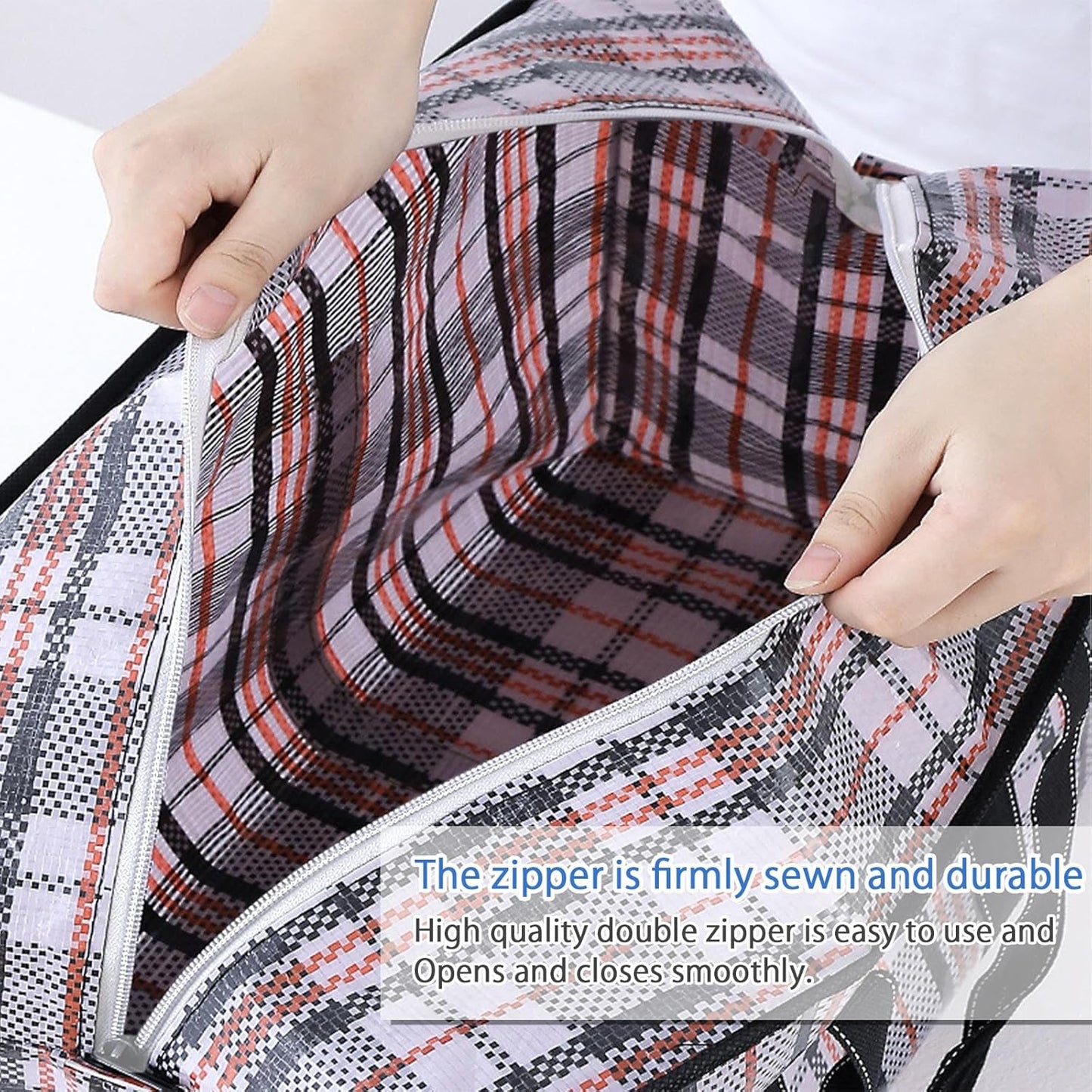 CARLA HOME 6 Pack Large Moving Storage Bags with Zipper & Handles for Clothes, Bedding, Blankets, Dorm & Travel (80x55x25cm)-2050057507983986693
