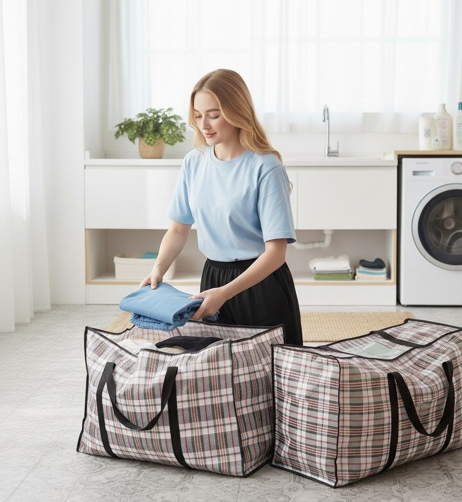 CARLA HOME 6 Pack Large Moving Storage Bags with Zipper & Handles for Clothes, Bedding, Blankets, Dorm & Travel (80x55x25cm)-2050057507983986695