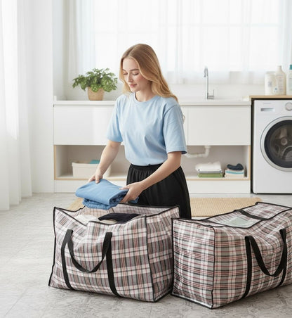 CARLA HOME 6 Pack Large Moving Storage Bags with Zipper & Handles for Clothes, Bedding, Blankets, Dorm & Travel (80x55x25cm)-2050057507983986695