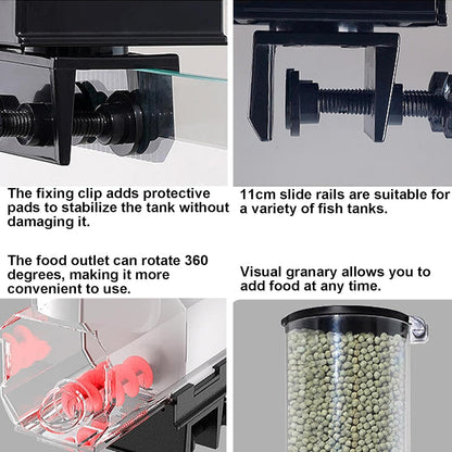 CARLA HOME Automatic Fish Feeder with Timer, Moistureproof Dispenser & Rechargeable Feeding for Aquarium or Tank-2050057508931899397
