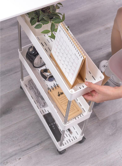 CARLA HOME Slim Storage Cart Organizer Trolley with Wheels for Kitchen, Bathroom, Laundry & Narrow Spaces (4 tier)-2050057516636835843