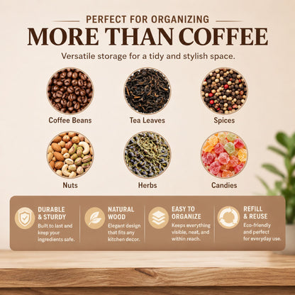 CARLA HOME Glass Coffee Bean Storage Tubes, 12 Pack Wooden Stand (60ml 20g)-2094971928858202118