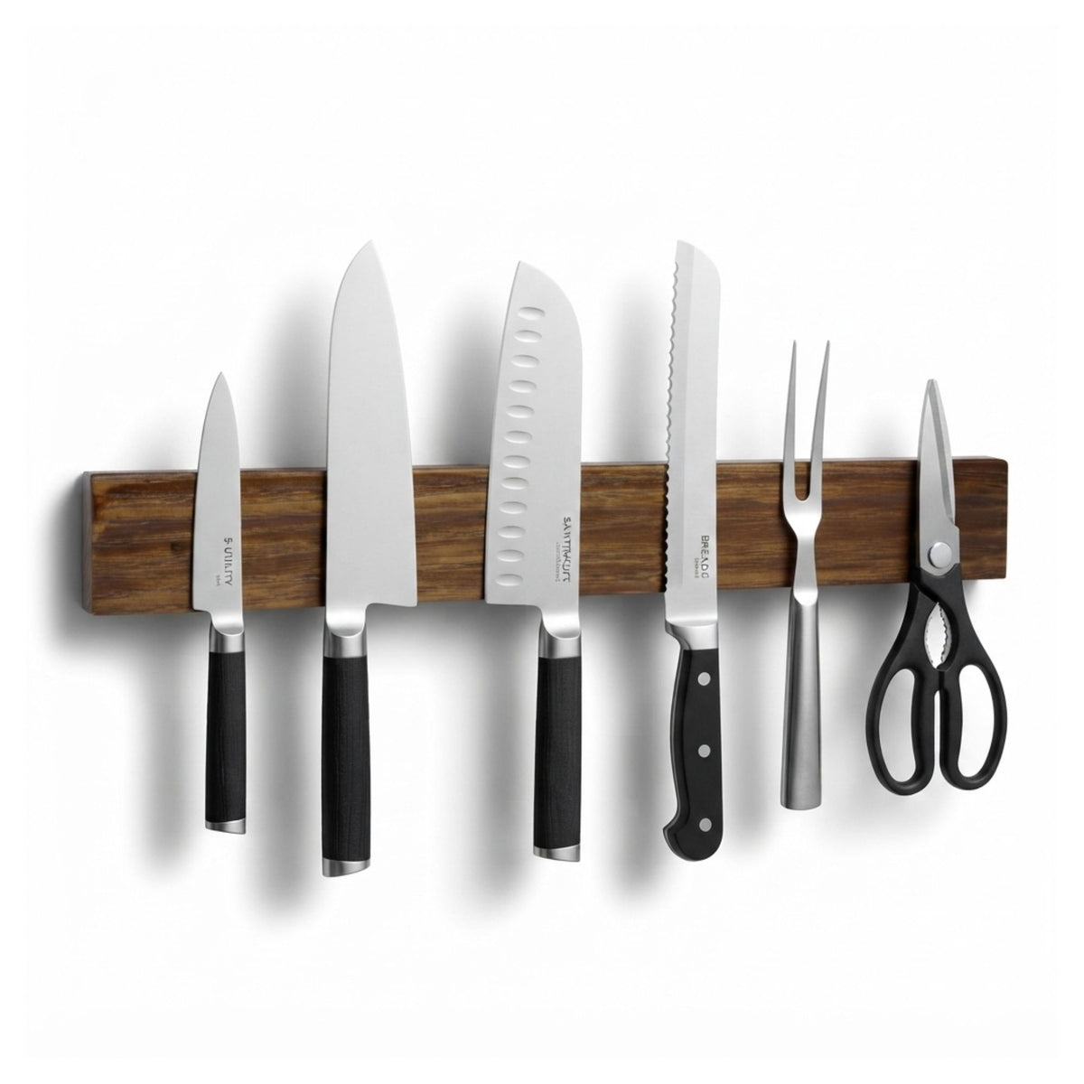 CARLA HOME Magnetic Knife Holder Wall Mounted, Wood Strip, Brown (40cm)-2094971929269243904