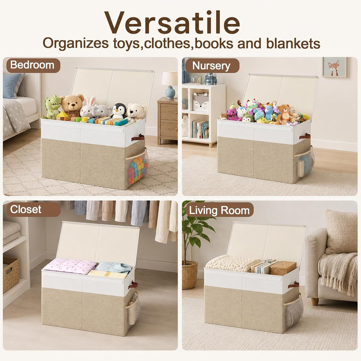 CARLA HOME Large Toy Storage Box with Lid Upgraded Toy Storage Chest Organiser-2094971930133270530