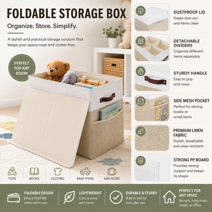 CARLA HOME Large Toy Storage Box with Lid Upgraded Toy Storage Chest Organiser-2094971930133270534