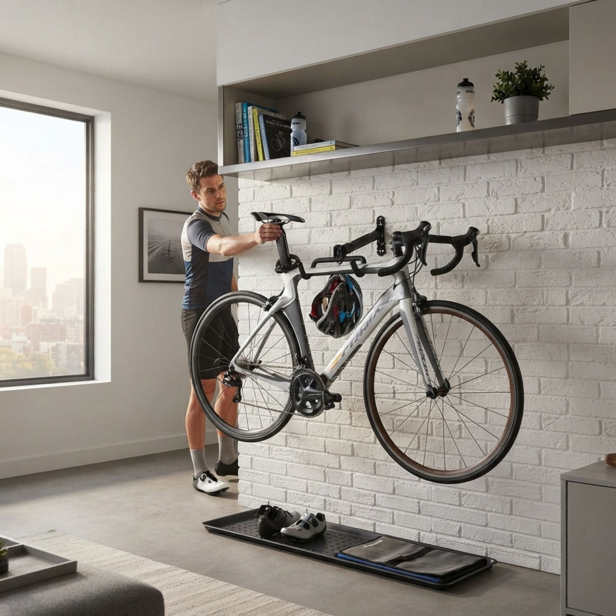 CARLA HOME Wall Mount Bike Rack, Adjustable Foldable Hanger, Garage Storage-2094971930565283841
