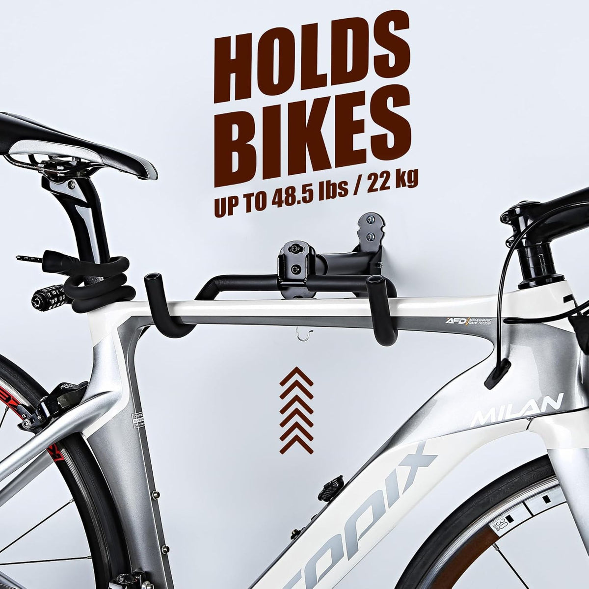CARLA HOME Wall Mount Bike Rack, Adjustable Foldable Hanger, Garage Storage-2094971930565283844