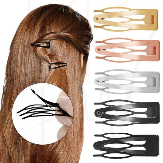 10-50 pcs Double-grip Hair Clips Metal Snap Barrettes Hair Styling Tool Women Girls