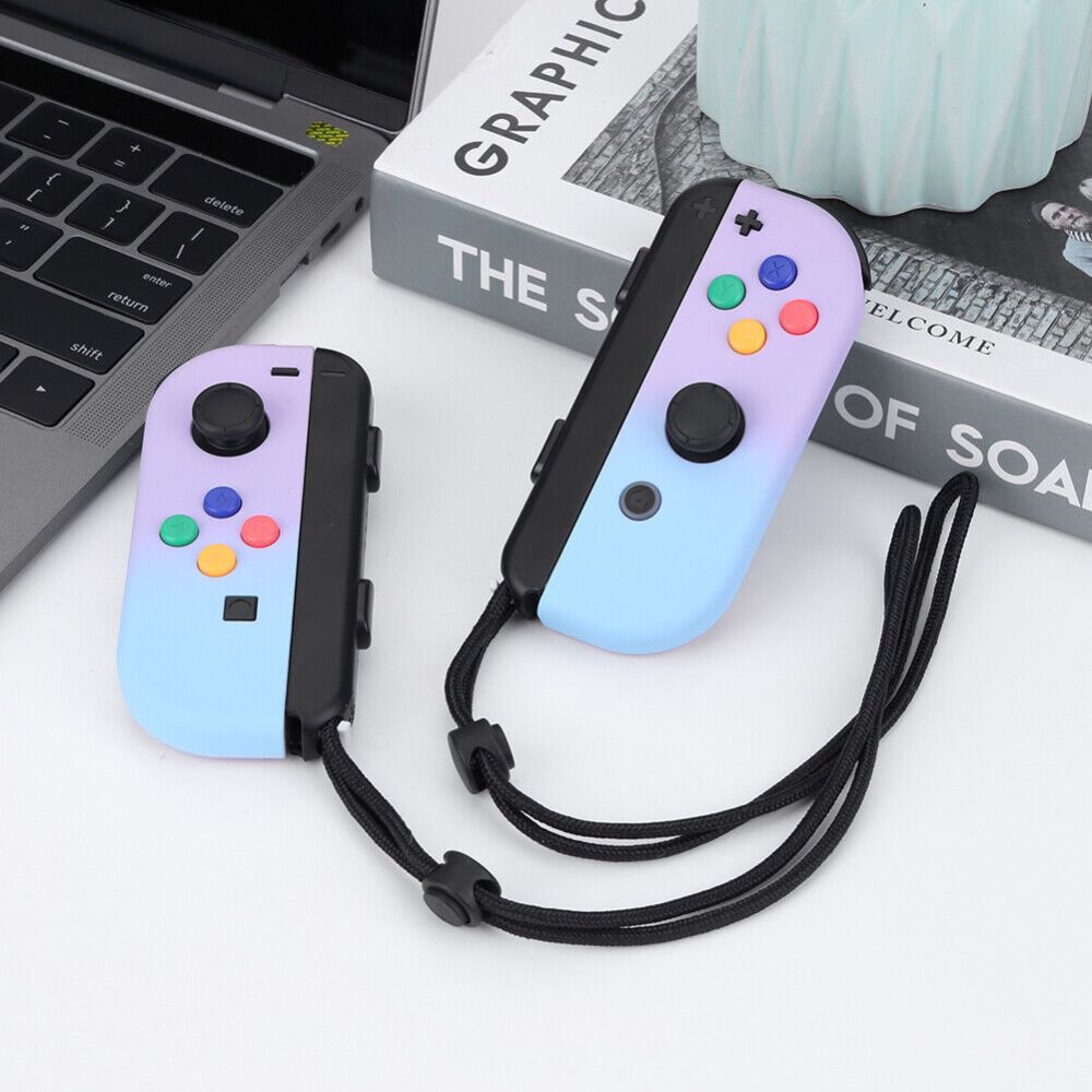 Wireless Controller Gamepad For Nintendo Switch Joy Con Left + Right - Pink Yellow Green + Wrist Strap