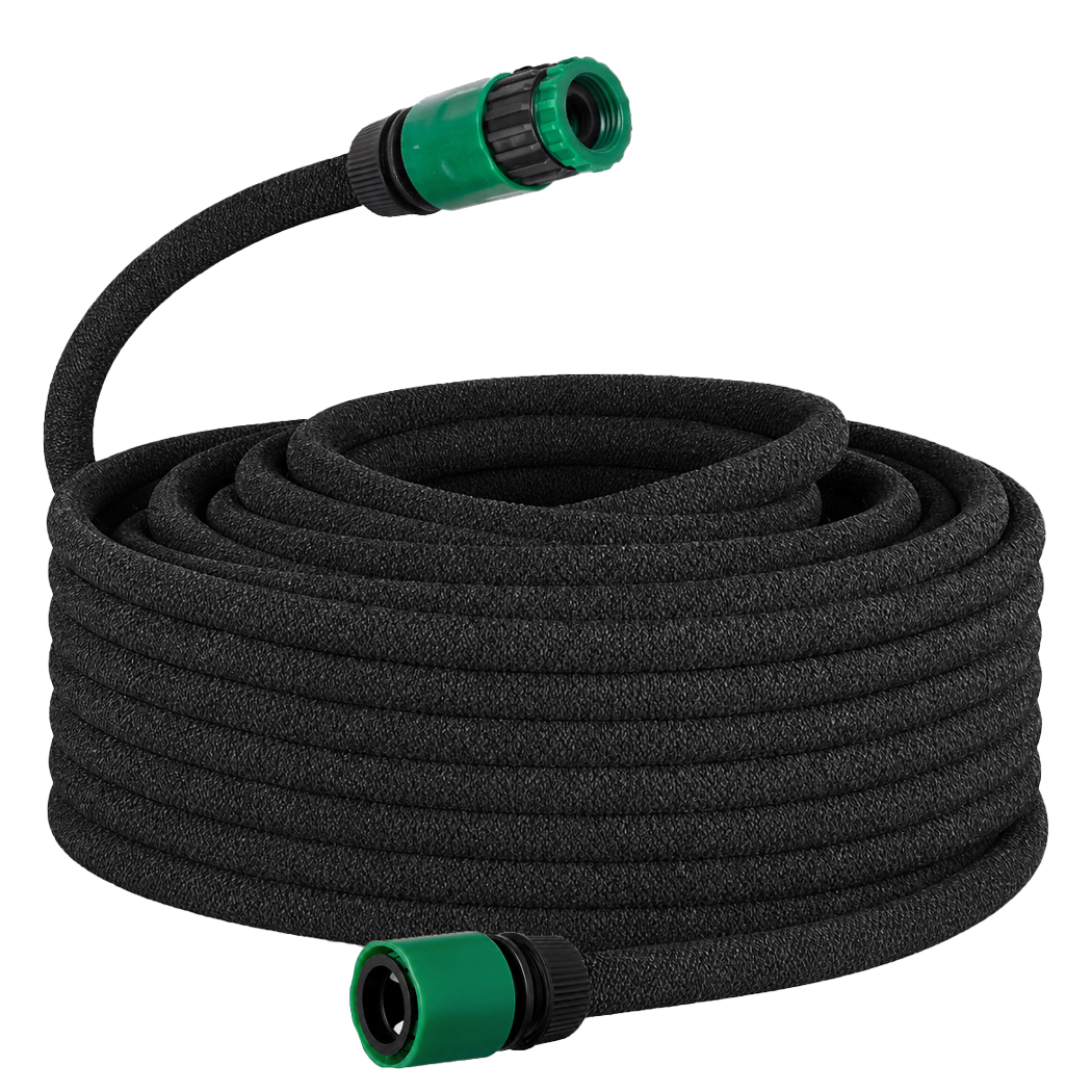 Traderight Soaker Hose 50M Deep Root Watering Even Flow for Garden Beds Black-2100035033468375048