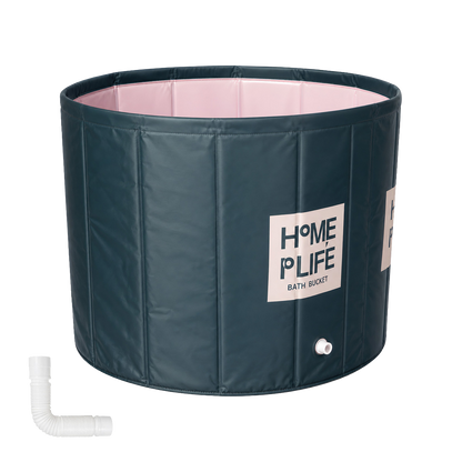 Levede Bathtub Portable Foldable 320L 80 x 80cm Soaking Bath for Home Green-2109799584899993609