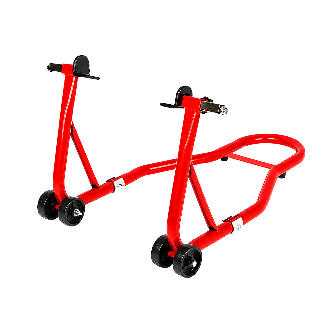 Monvelo Motorcycle Stand Heavy Duty 500KG Carbon Steel Lift Adjustable Fork Red-2100035000937353224