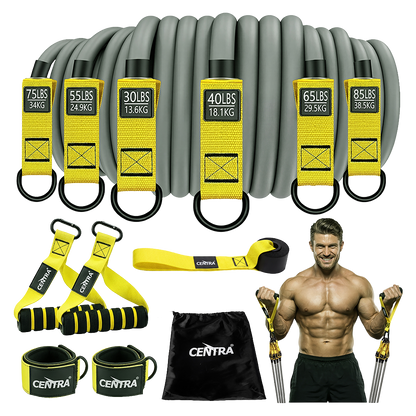 Centra 12 Pcs Resistance Bands Set Heavy Duty Workout Bands Strength Training-2050059020710055944