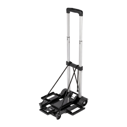 Manan Folding Trolley Cart On Wheels Expandable Base Adjustable Handle Black-2109799600288894985